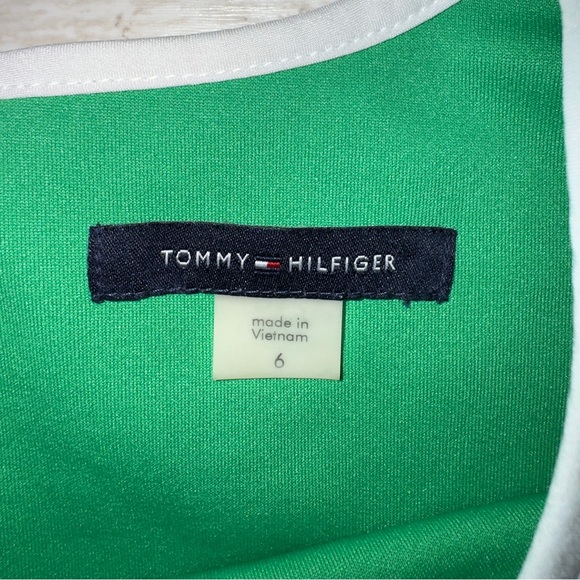 Tommy Hilfiger Green Sheath Dress Ruffle Sleeves Size 6 - Picture 3 of 10